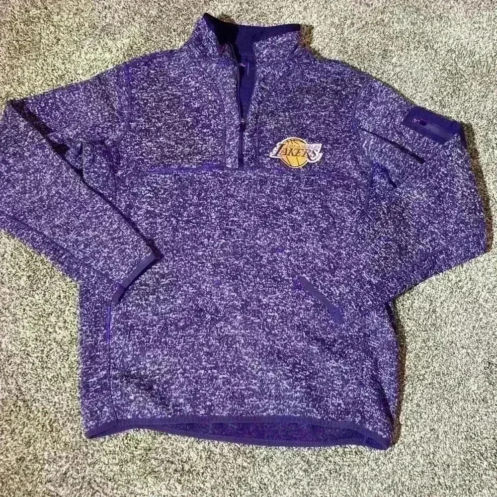 ANTIGUA LA Lakers WOMEN'S FORTUNE 1/2 ZIP PULLOVER KNIT SWEATER-M